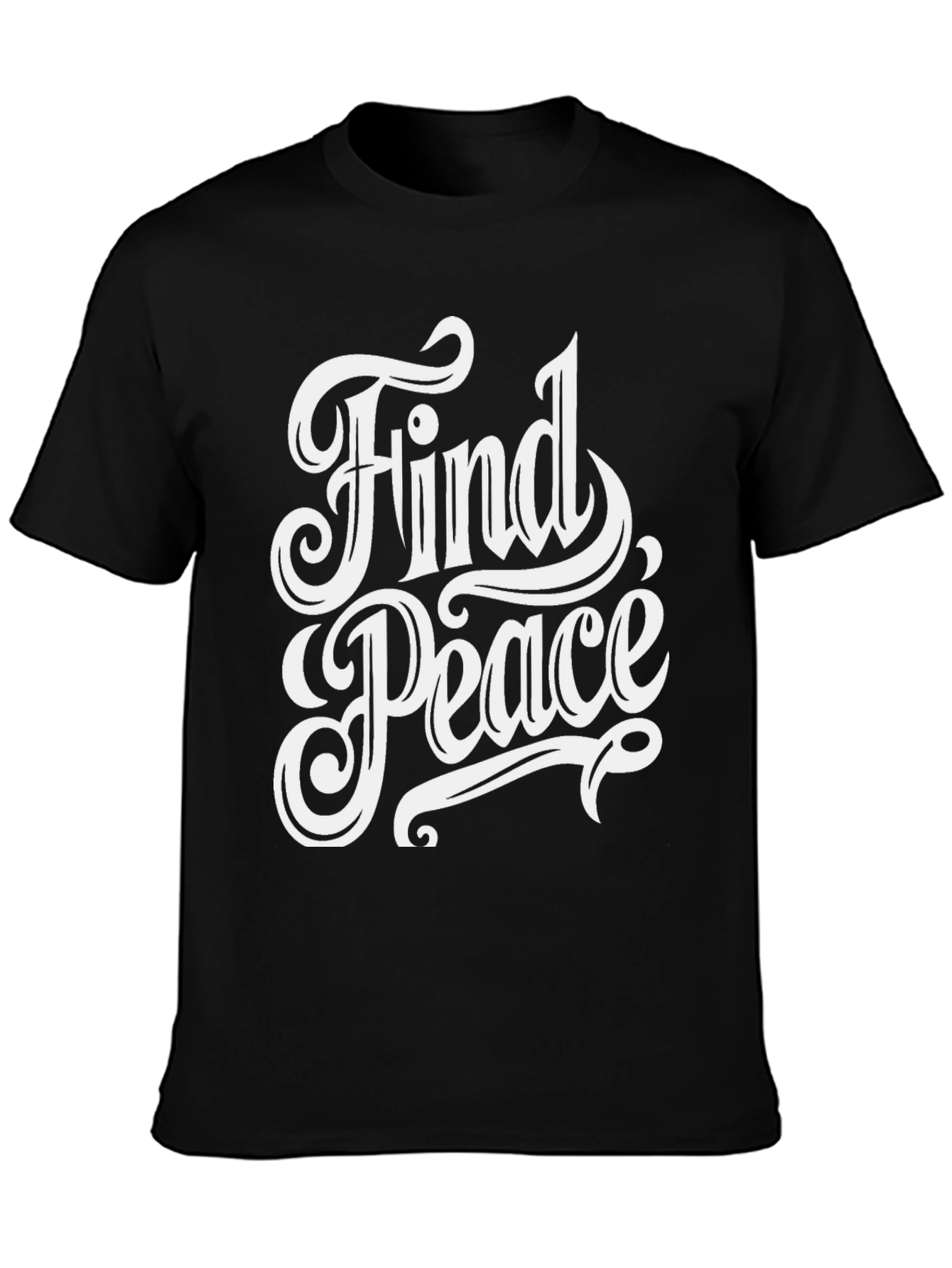 Find Peace Graphic Tee - Black Cotton T-Shirt