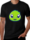 Cute Green Cartoon Character Graphic Tee