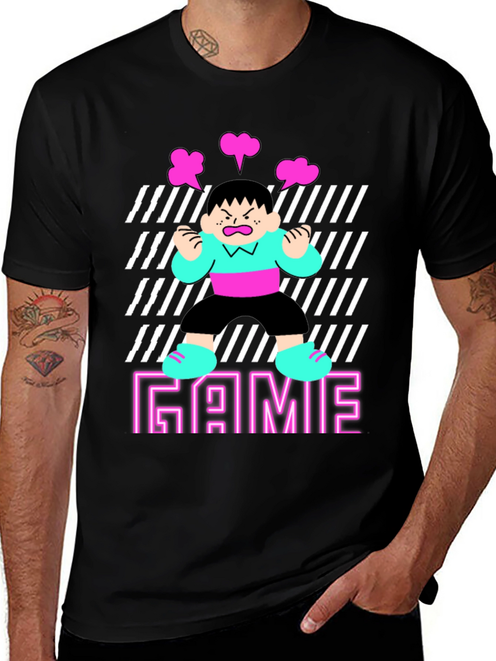 Gamer Rage T-Shirt - Retro Neon Design