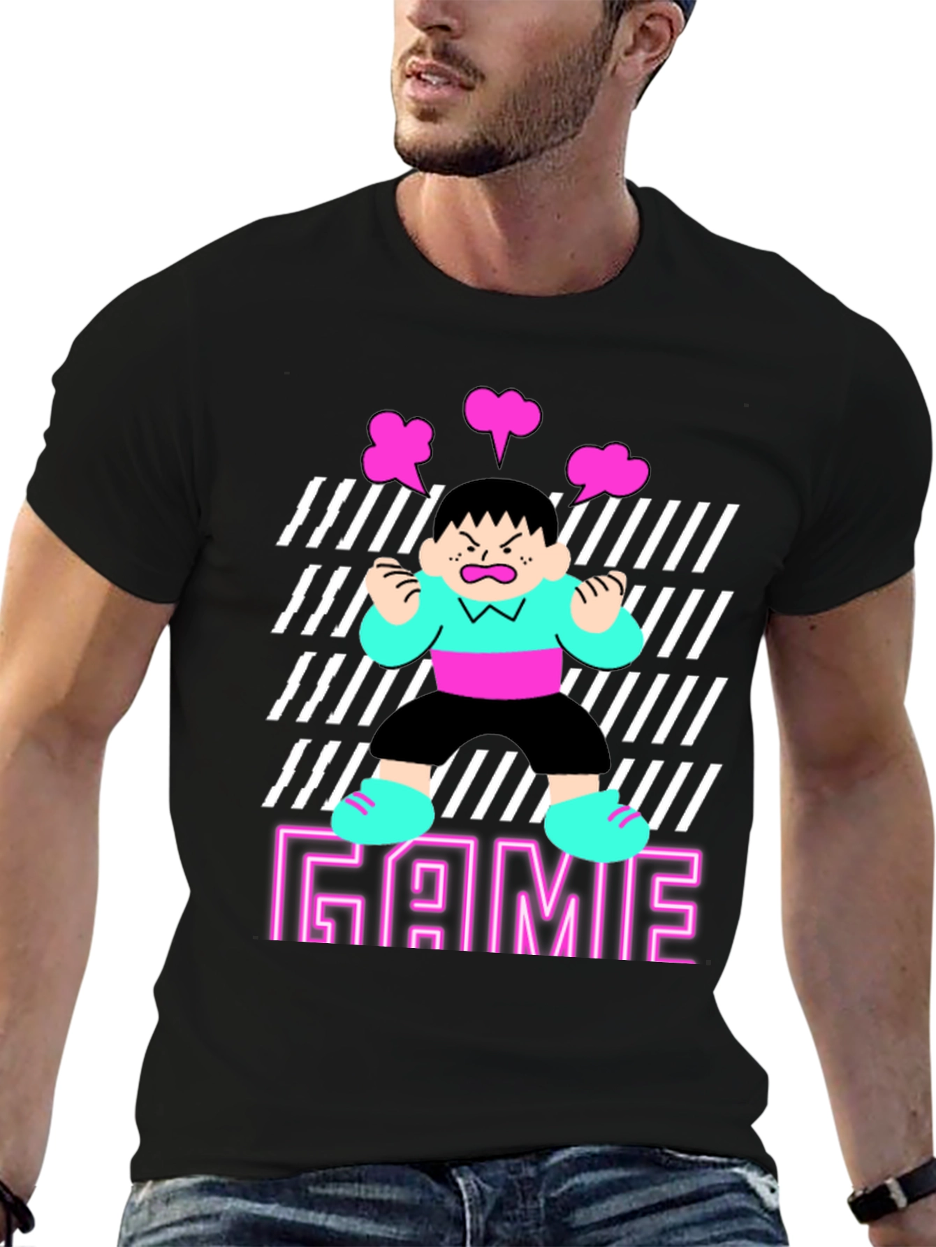Gamer Rage T-Shirt - Retro Neon Design