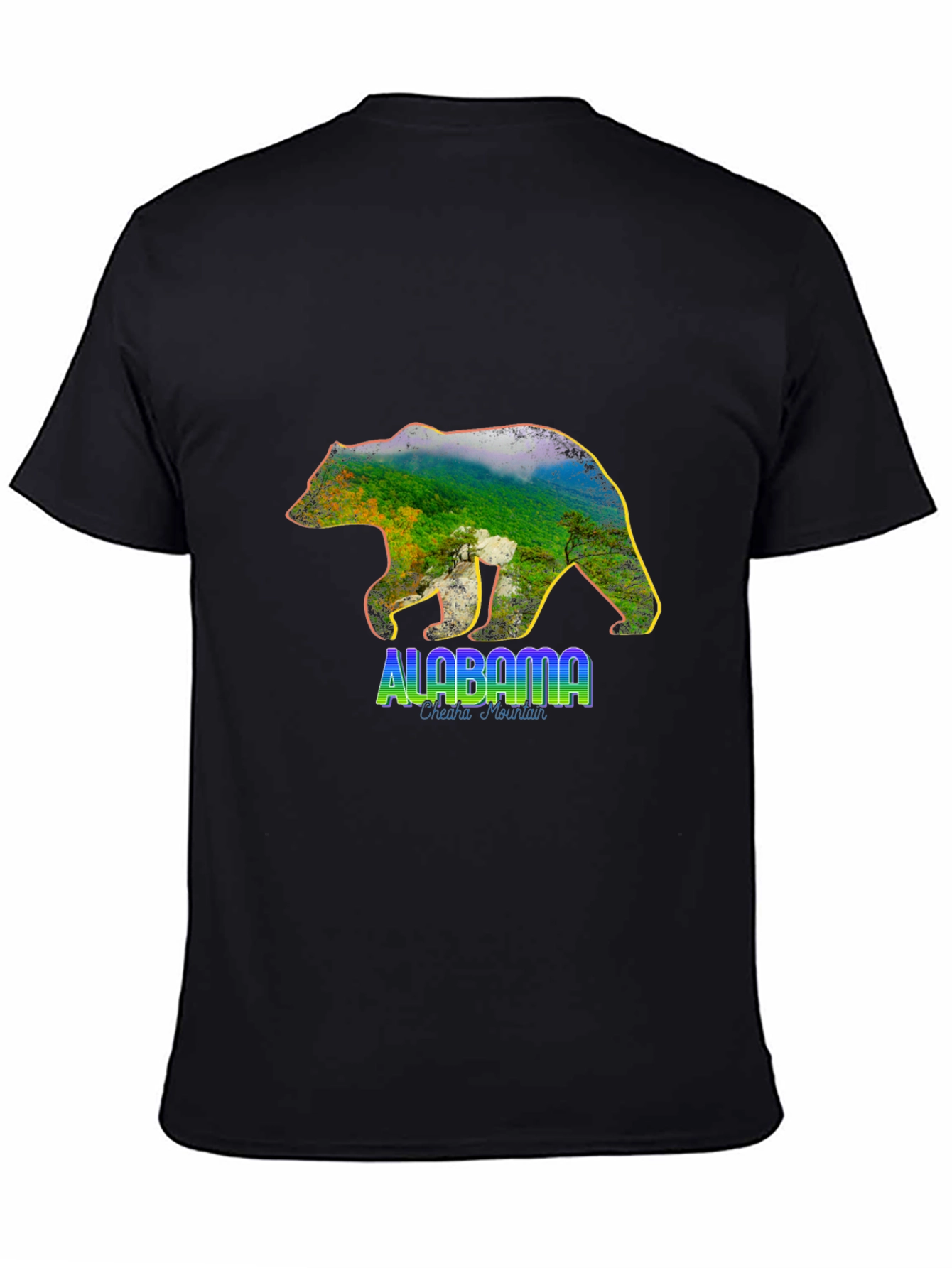 Alabama Bear Graphic T-Shirt - Mens Black Crew Neck