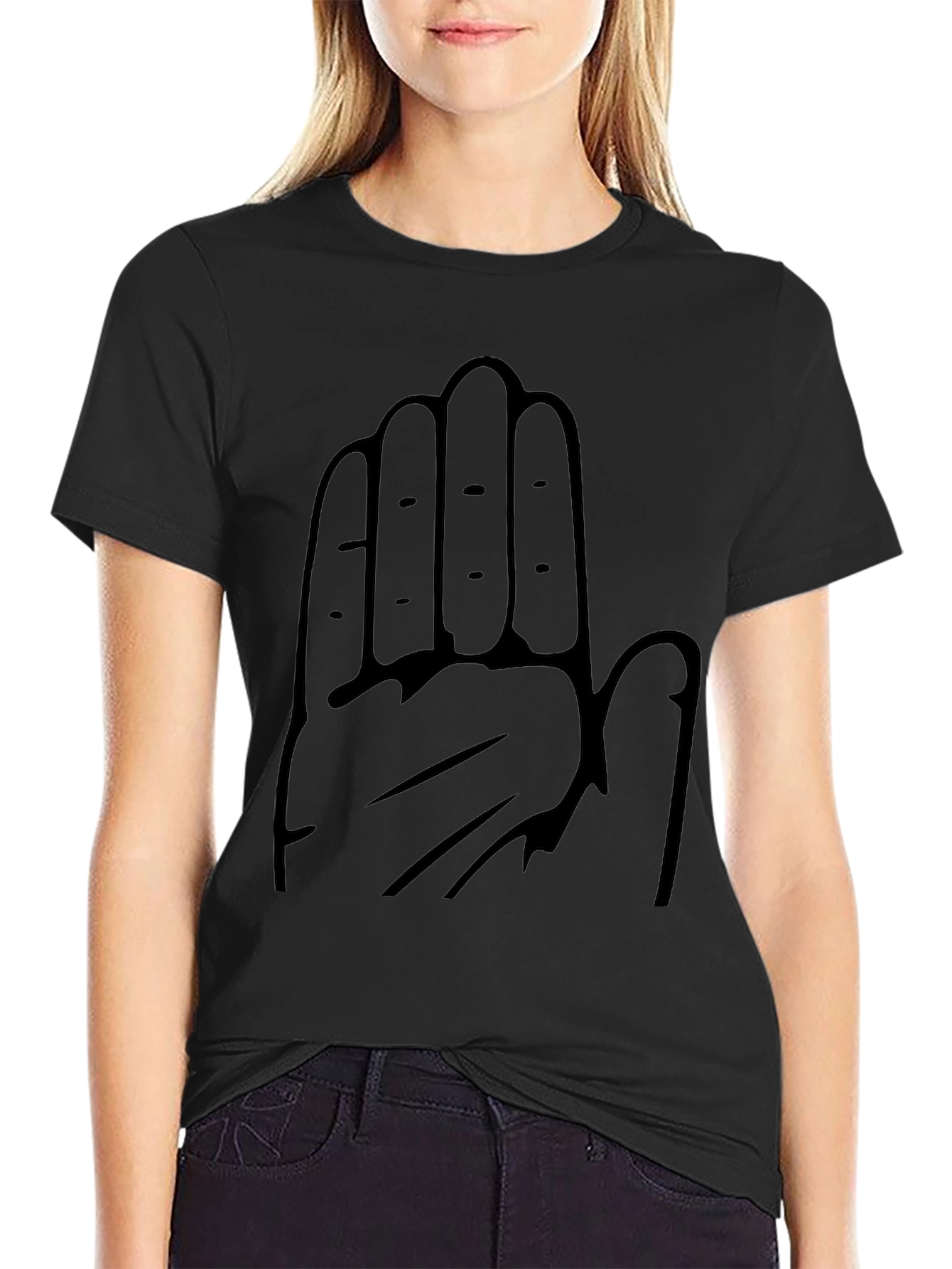 Black Hand Graphic Tee - Bold Statement Shirt