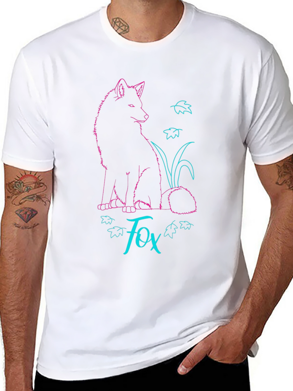 Fox Graphic T-Shirt - Stylish Neon Design
