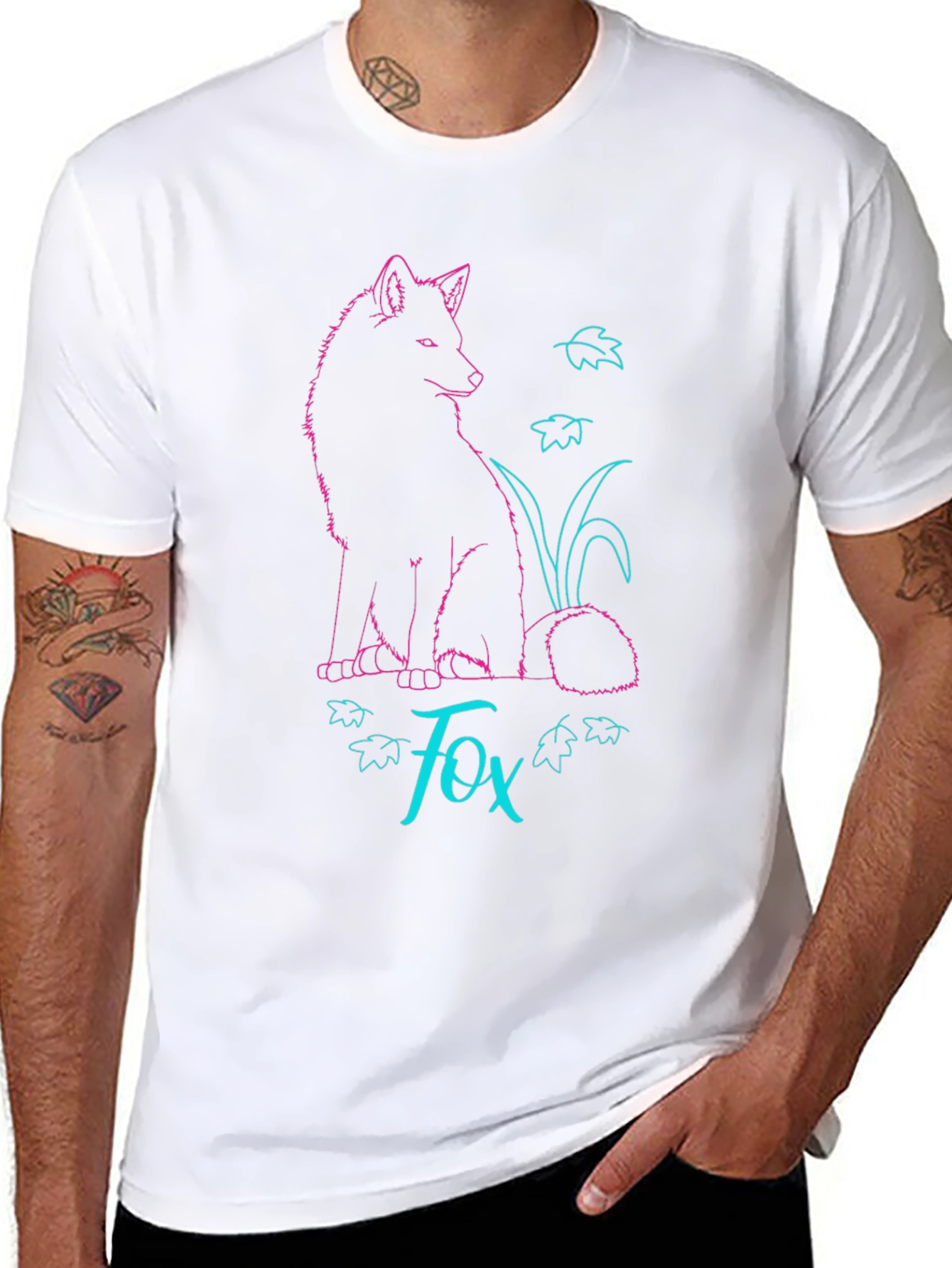 Fox Graphic T-Shirt - Stylish Neon Design