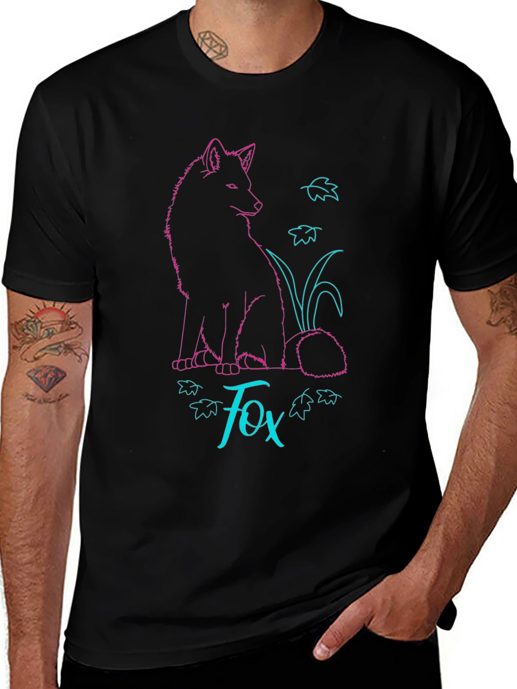 Fox Graphic T-Shirt - Stylish Neon Design