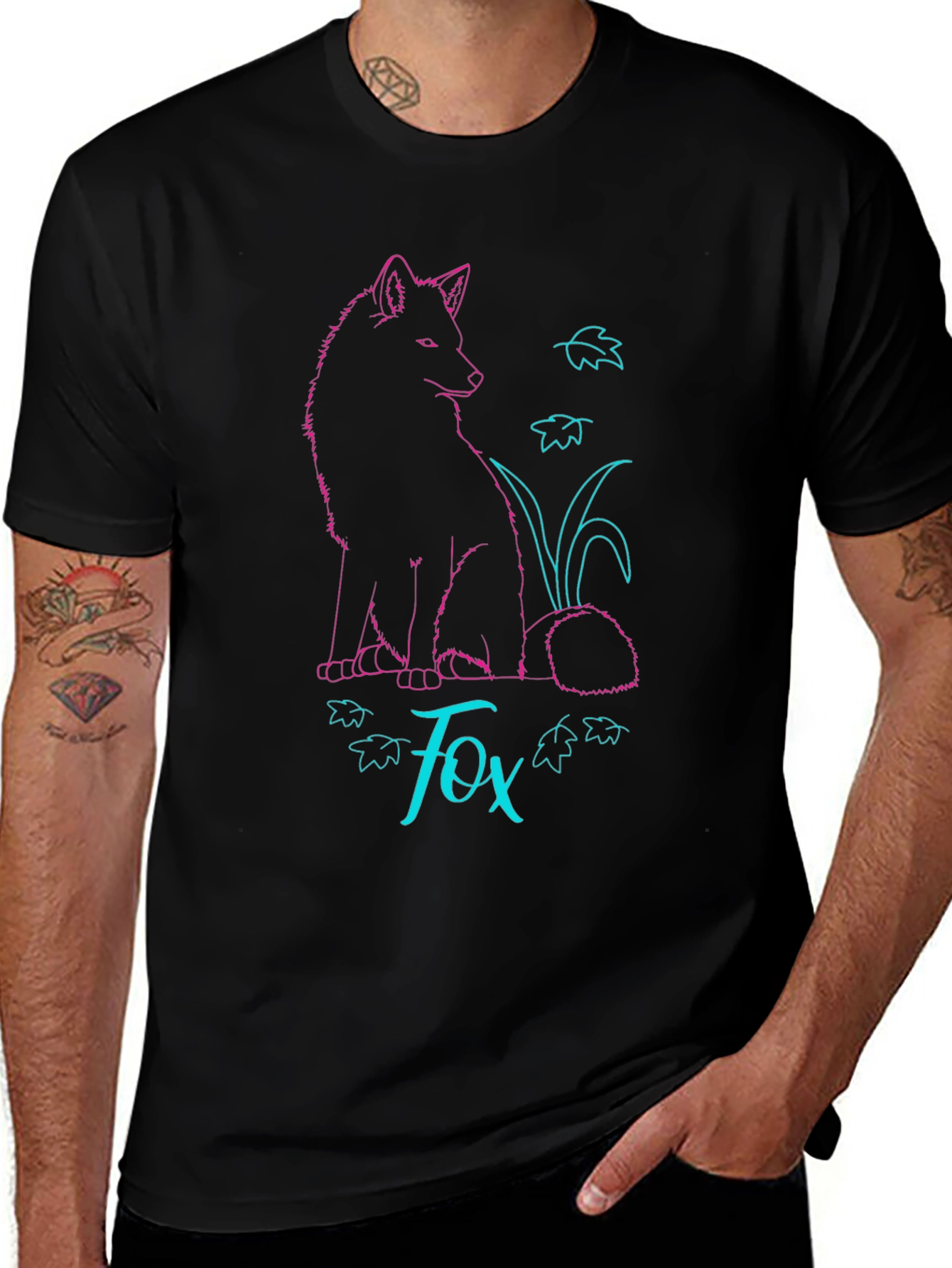 Fox Graphic T-Shirt - Stylish Neon Design