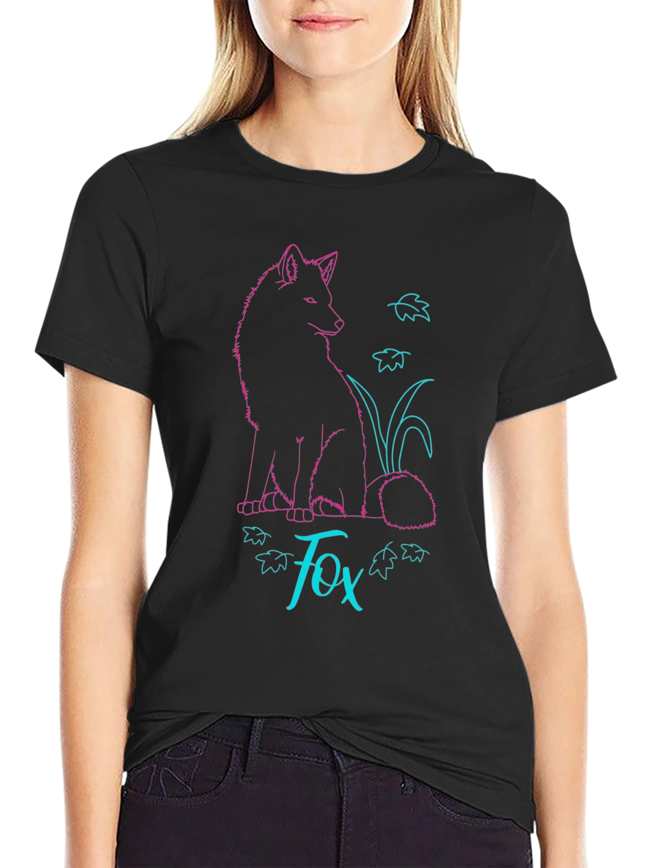 Fox Graphic T-Shirt - Stylish Neon Design