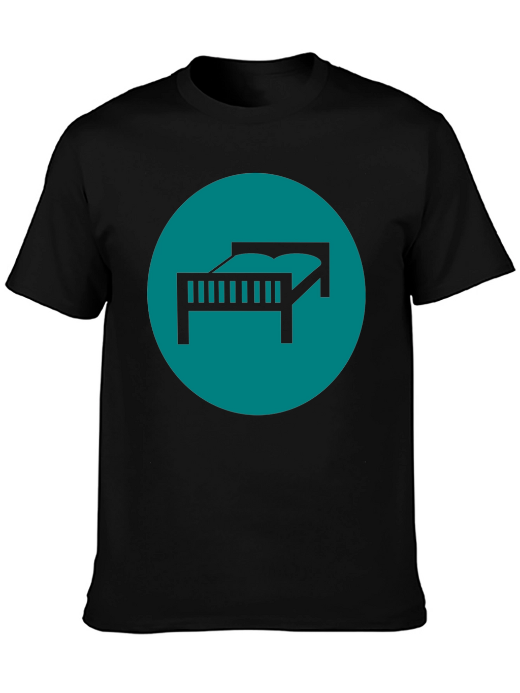 Black Bed Icon Graphic T-Shirt