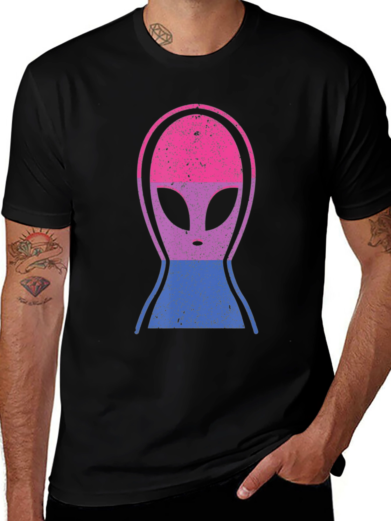 Bisexual Alien Pride T-Shirt - Black Cotton Tee