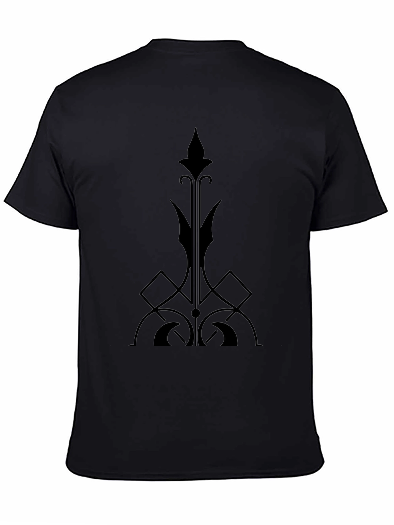 Gothic Fleur-de-Lis Style Black T-Shirt