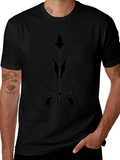 Gothic Fleur-de-Lis Style Black T-Shirt