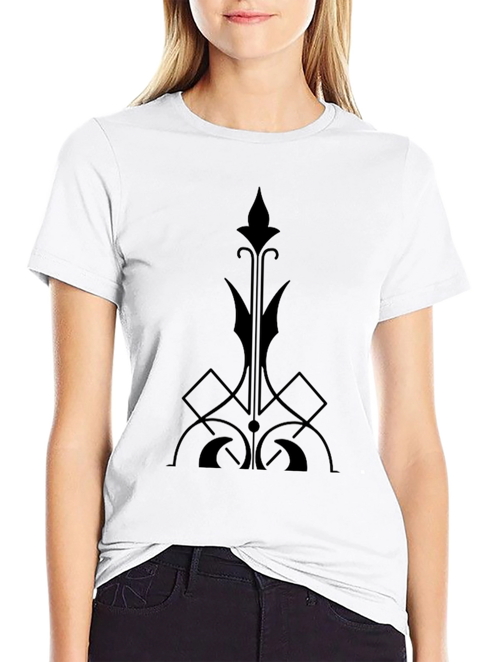 Gothic Fleur-de-Lis Style Black T-Shirt