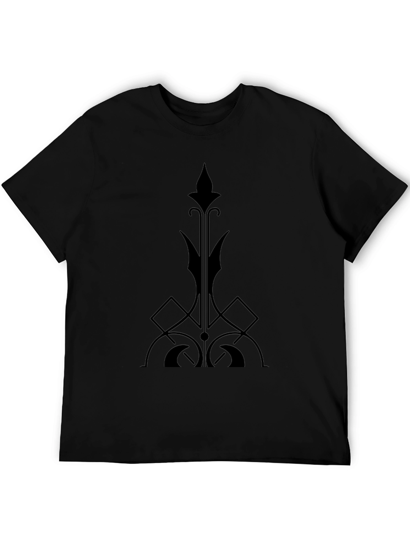 Gothic Fleur-de-Lis Style Black T-Shirt