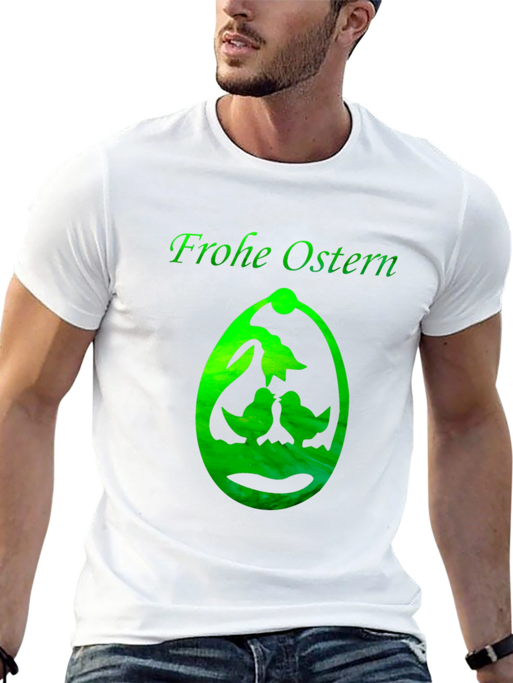 Frohe Ostern T-Shirt Easter Egg Design Black