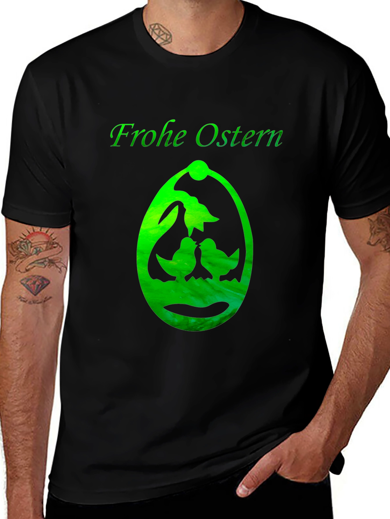 Frohe Ostern T-Shirt Easter Egg Design Black