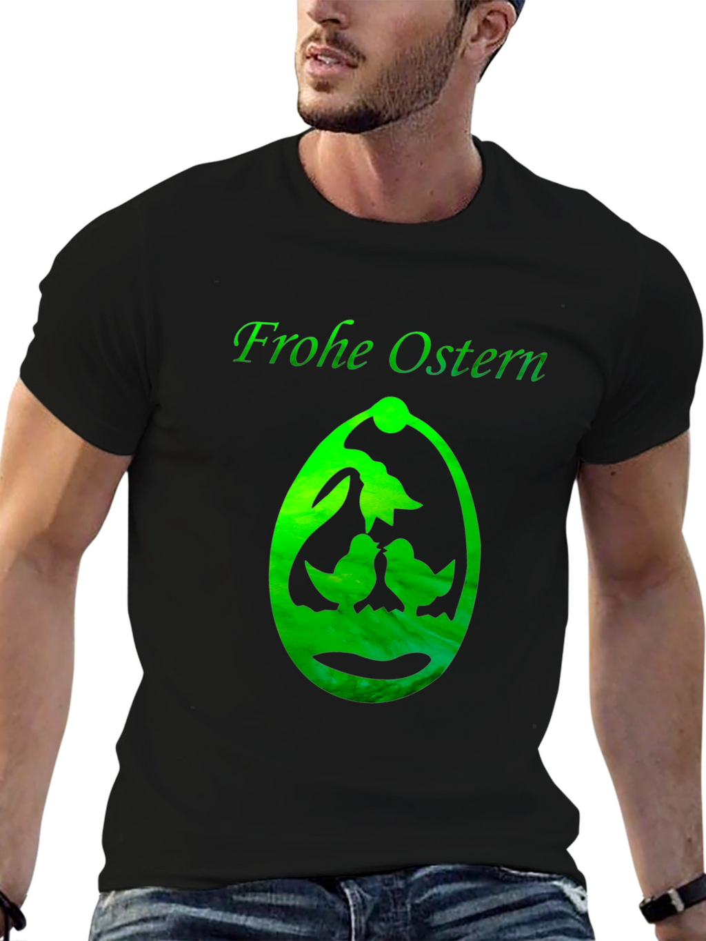 Frohe Ostern T-Shirt Easter Egg Design Black