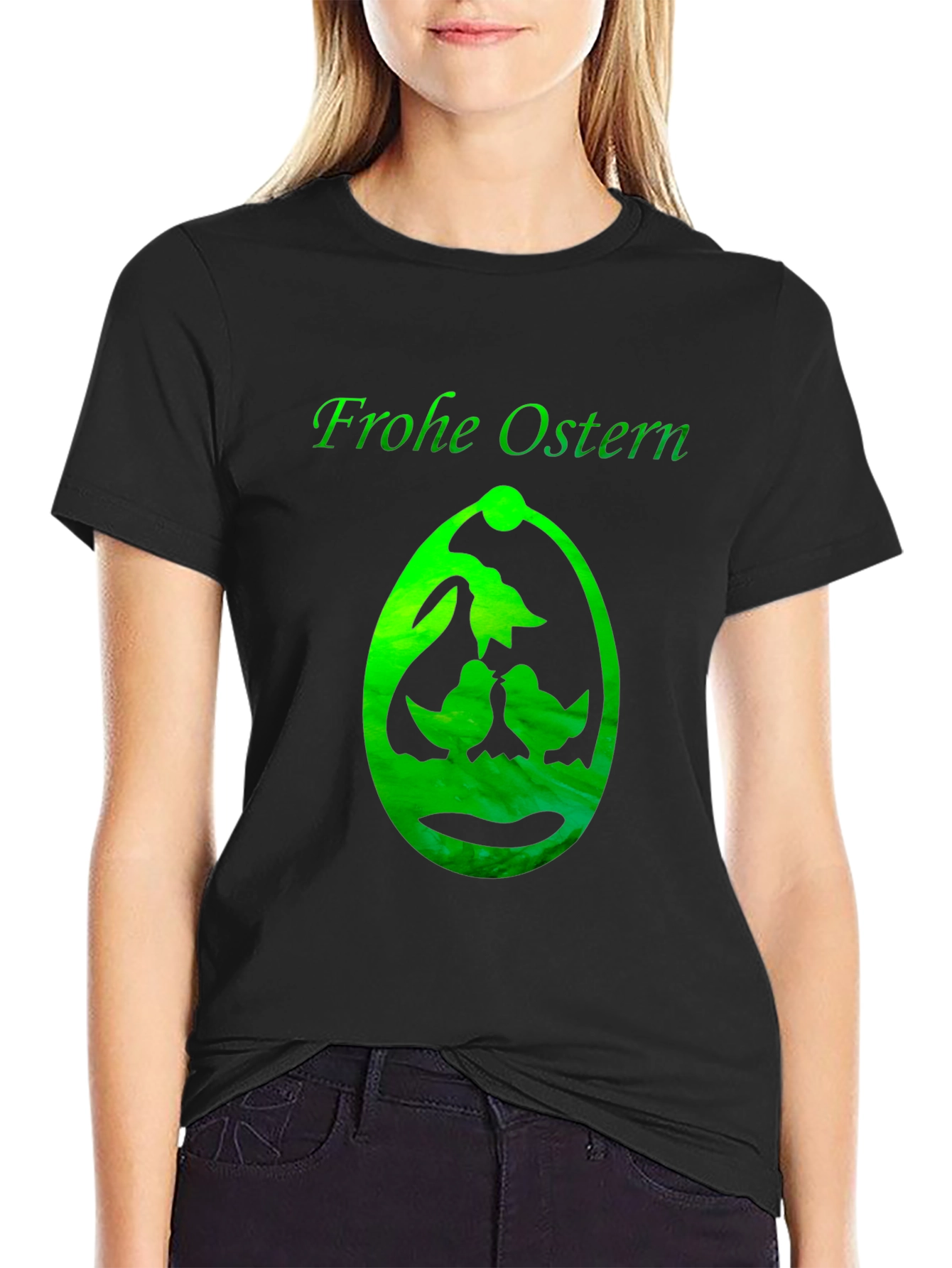 Frohe Ostern T-Shirt Easter Egg Design Black