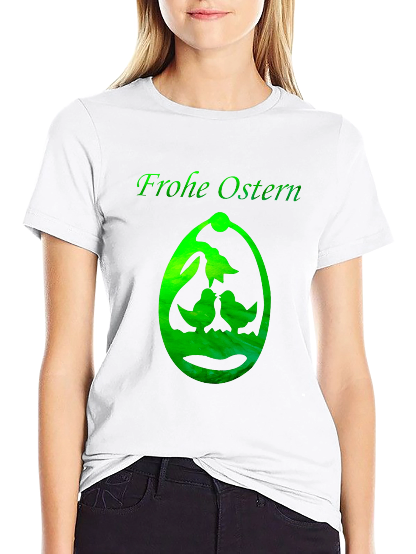Frohe Ostern T-Shirt Easter Egg Design Black