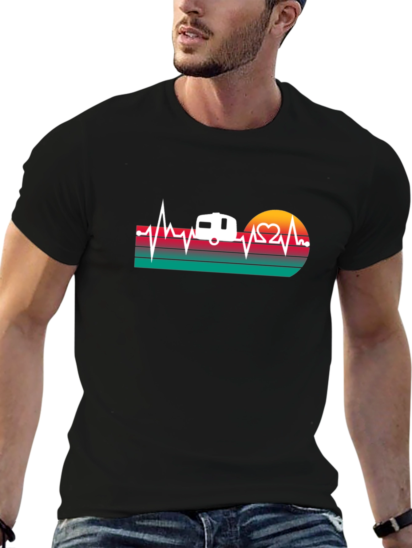 Camper Heartbeat Graphic T-Shirt