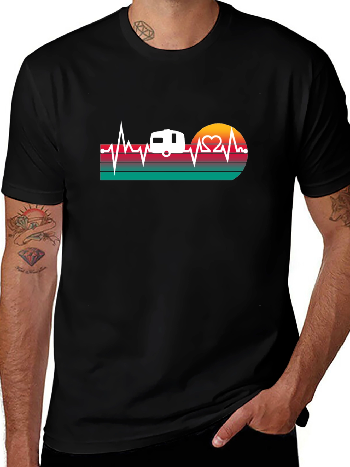 Camper Heartbeat Graphic T-Shirt