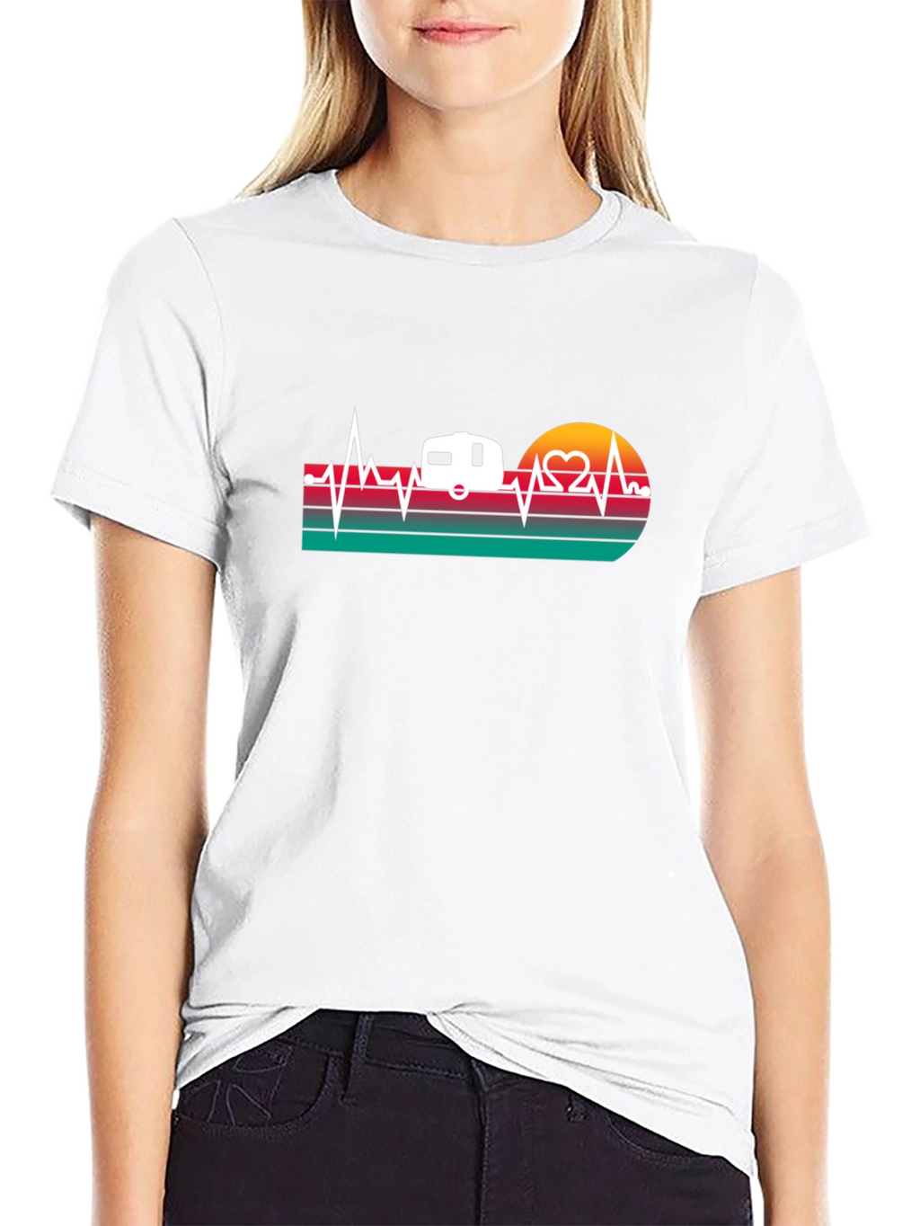 Camper Heartbeat Graphic T-Shirt
