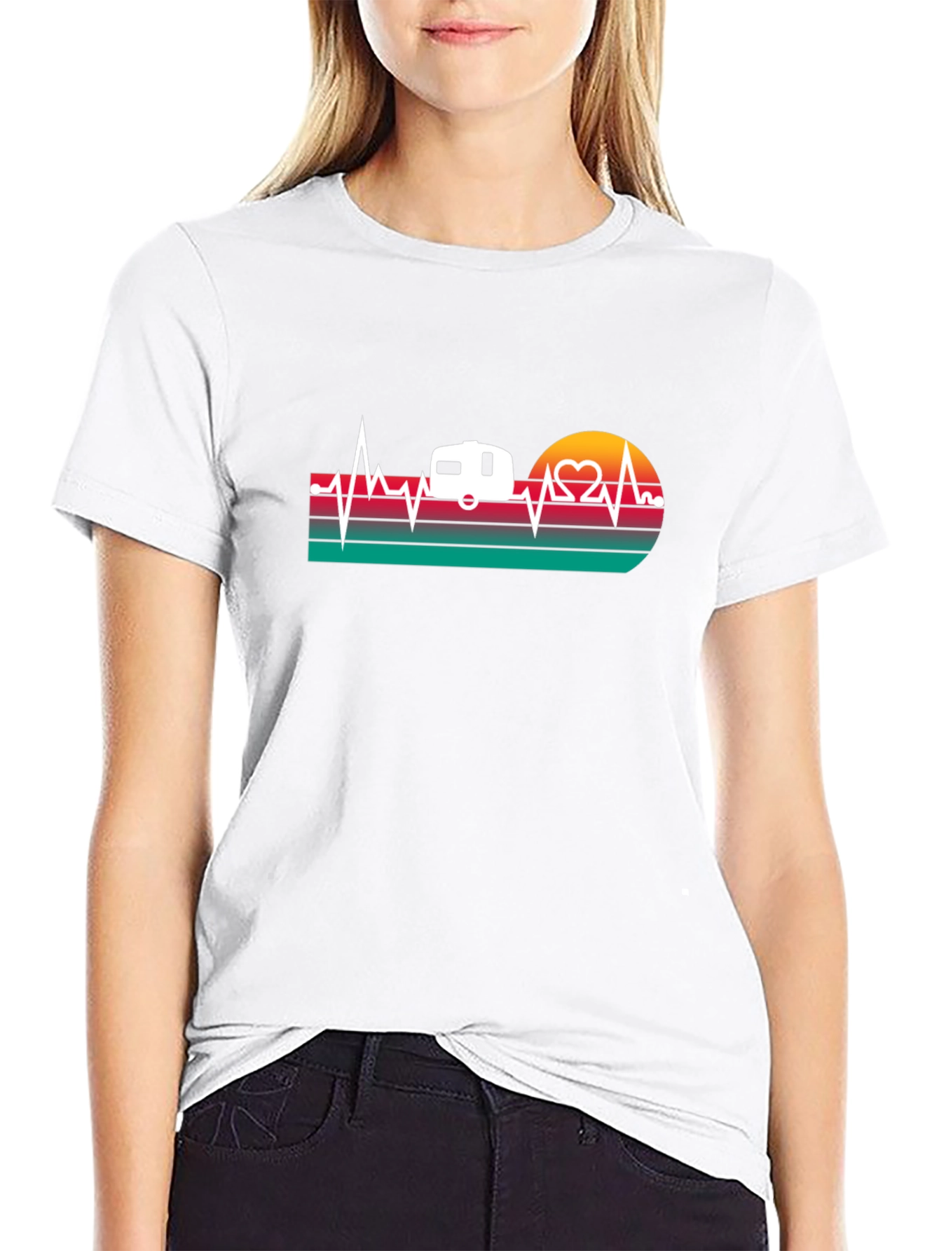 Camper Heartbeat Graphic T-Shirt