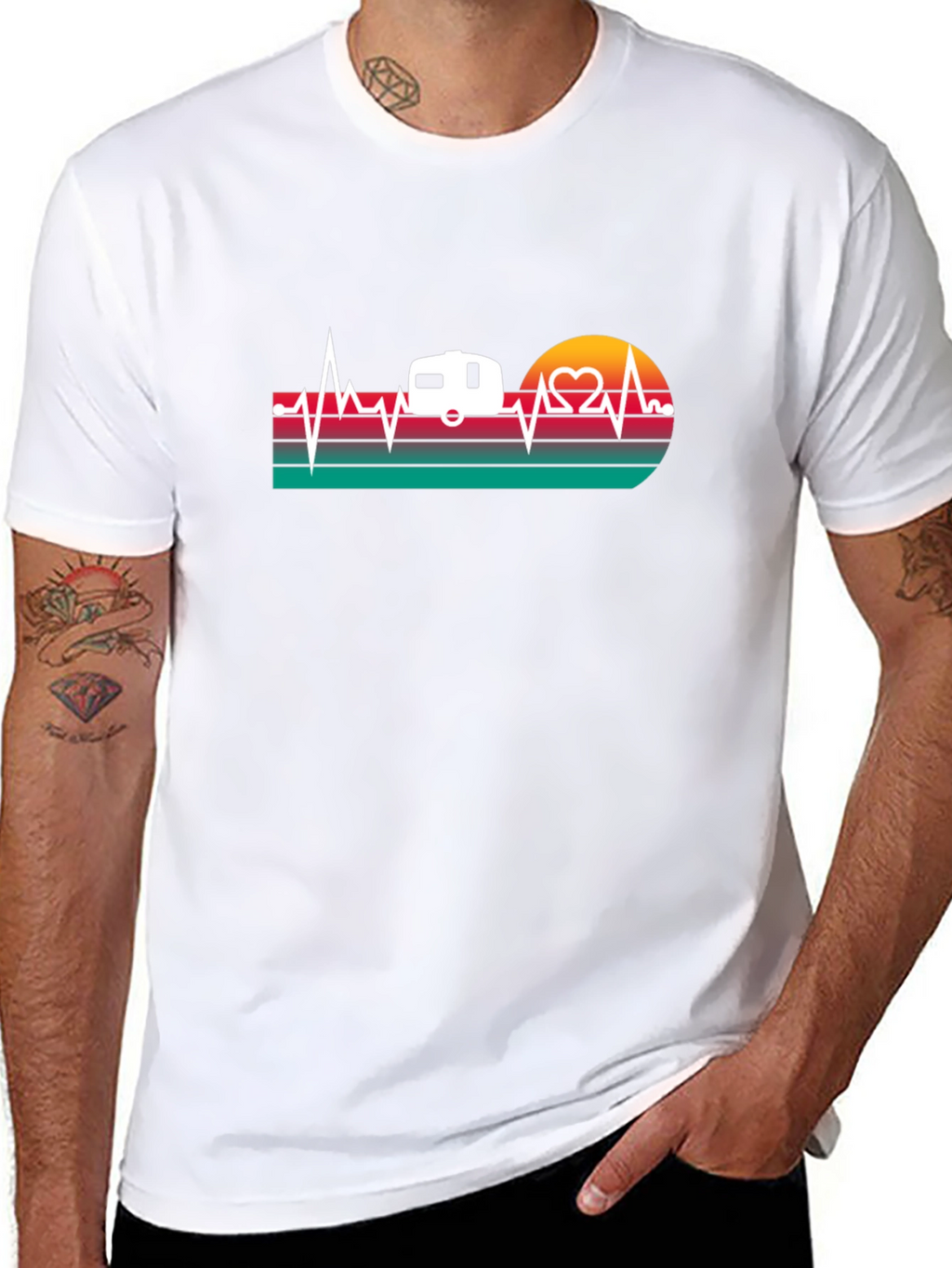 Camper Heartbeat Graphic T-Shirt