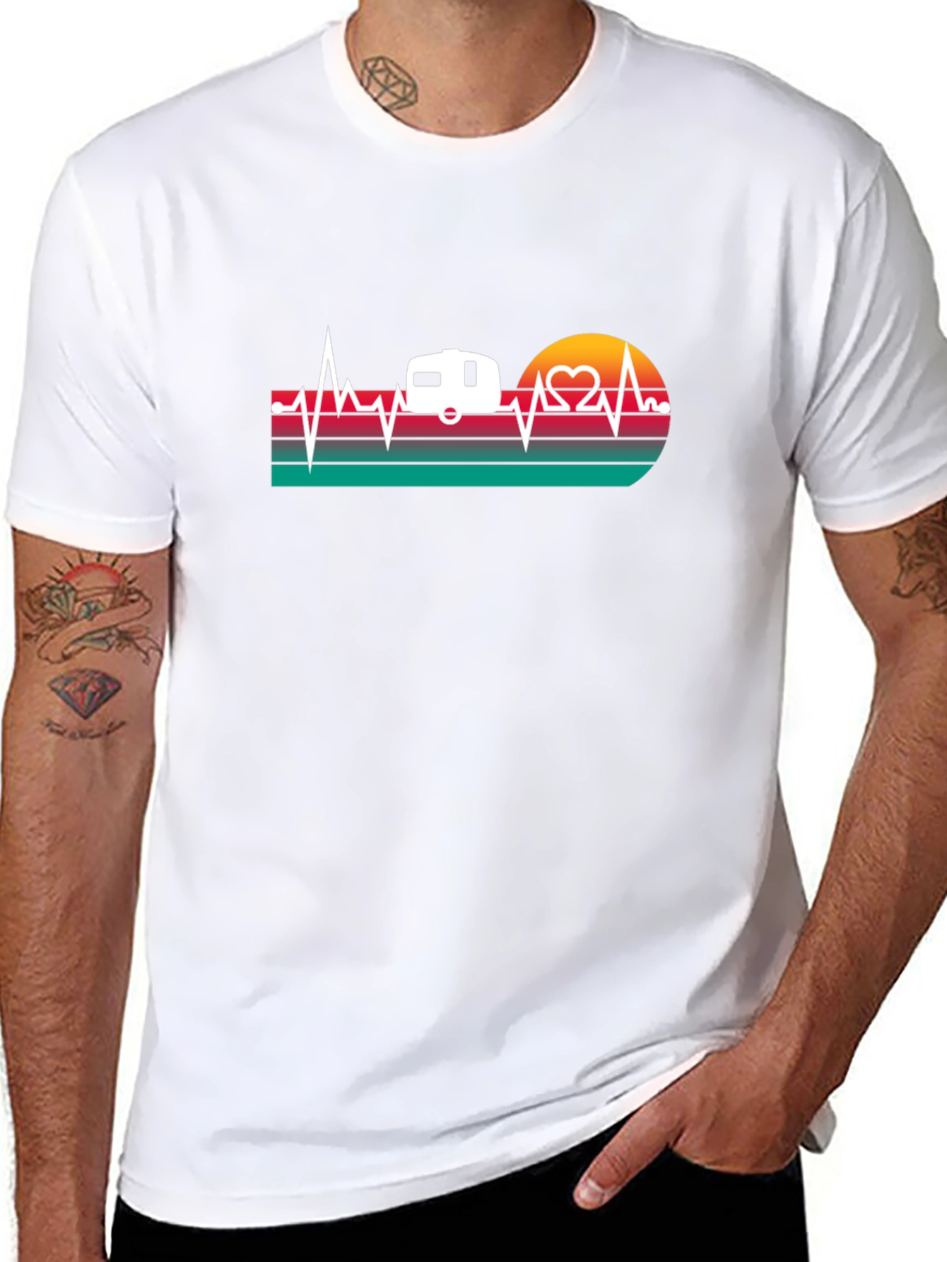 Camper Heartbeat Graphic T-Shirt