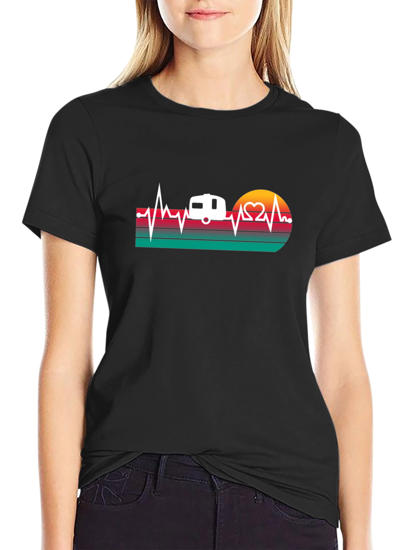 Camper Heartbeat Graphic T-Shirt