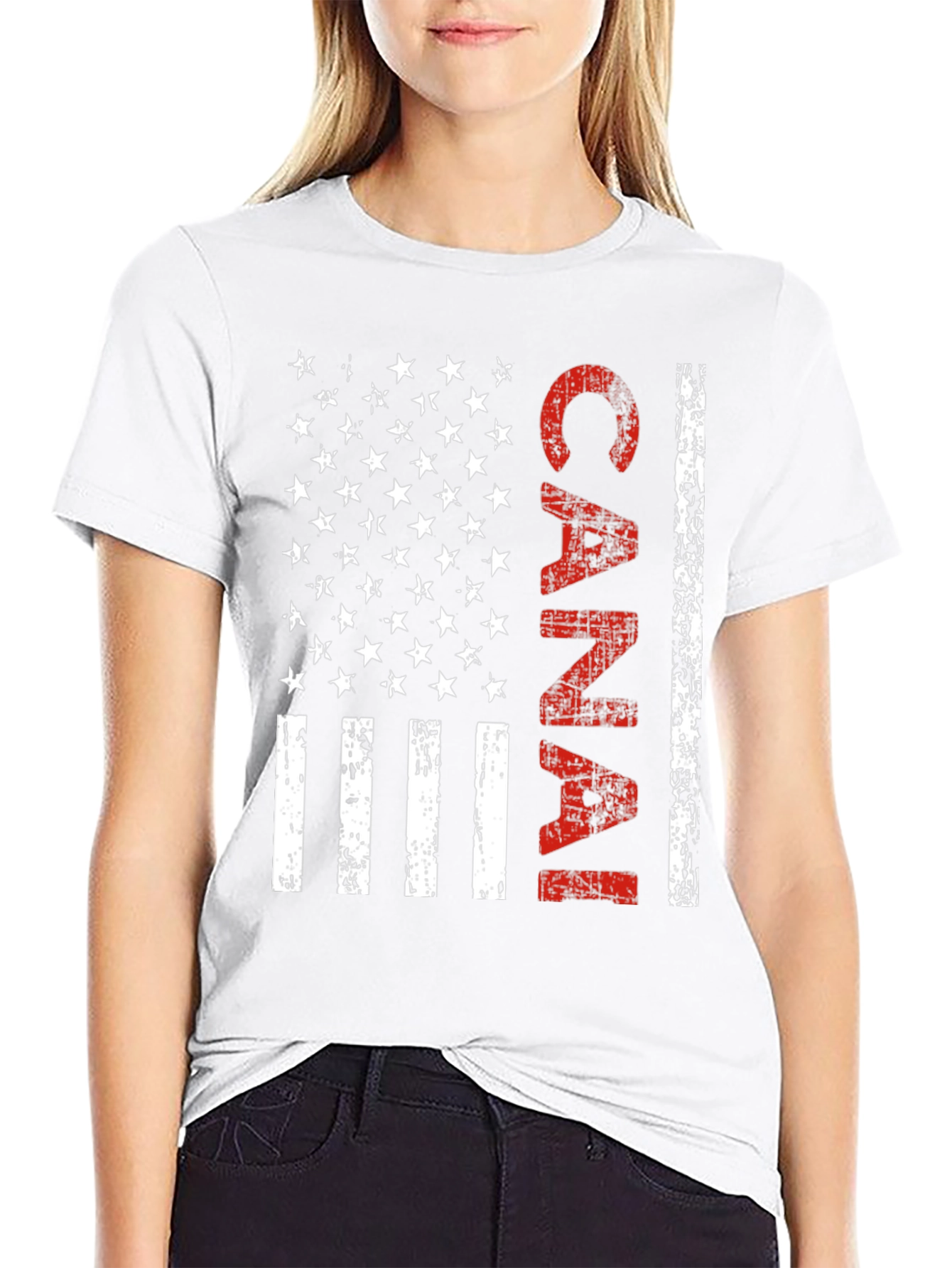 Canal American Flag Style Graphic T-Shirt