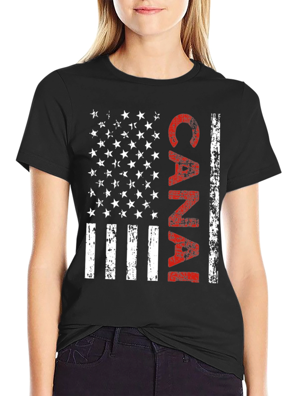 Canal American Flag Style Graphic T-Shirt