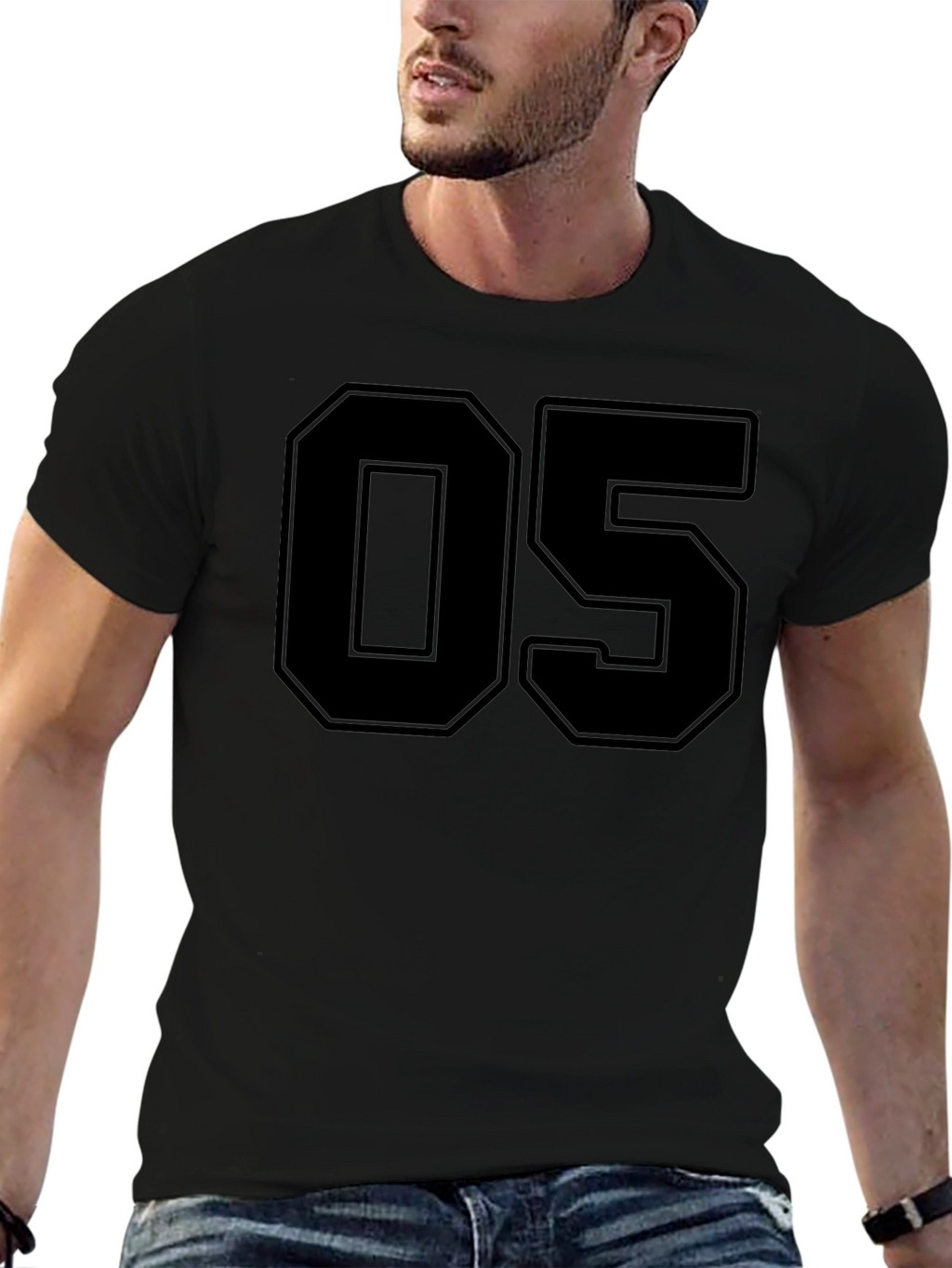 Bold Number 05 Black T-Shirt