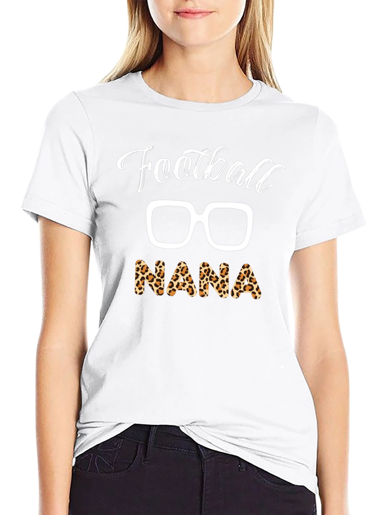 Football Nana Leopard Print T-Shirt