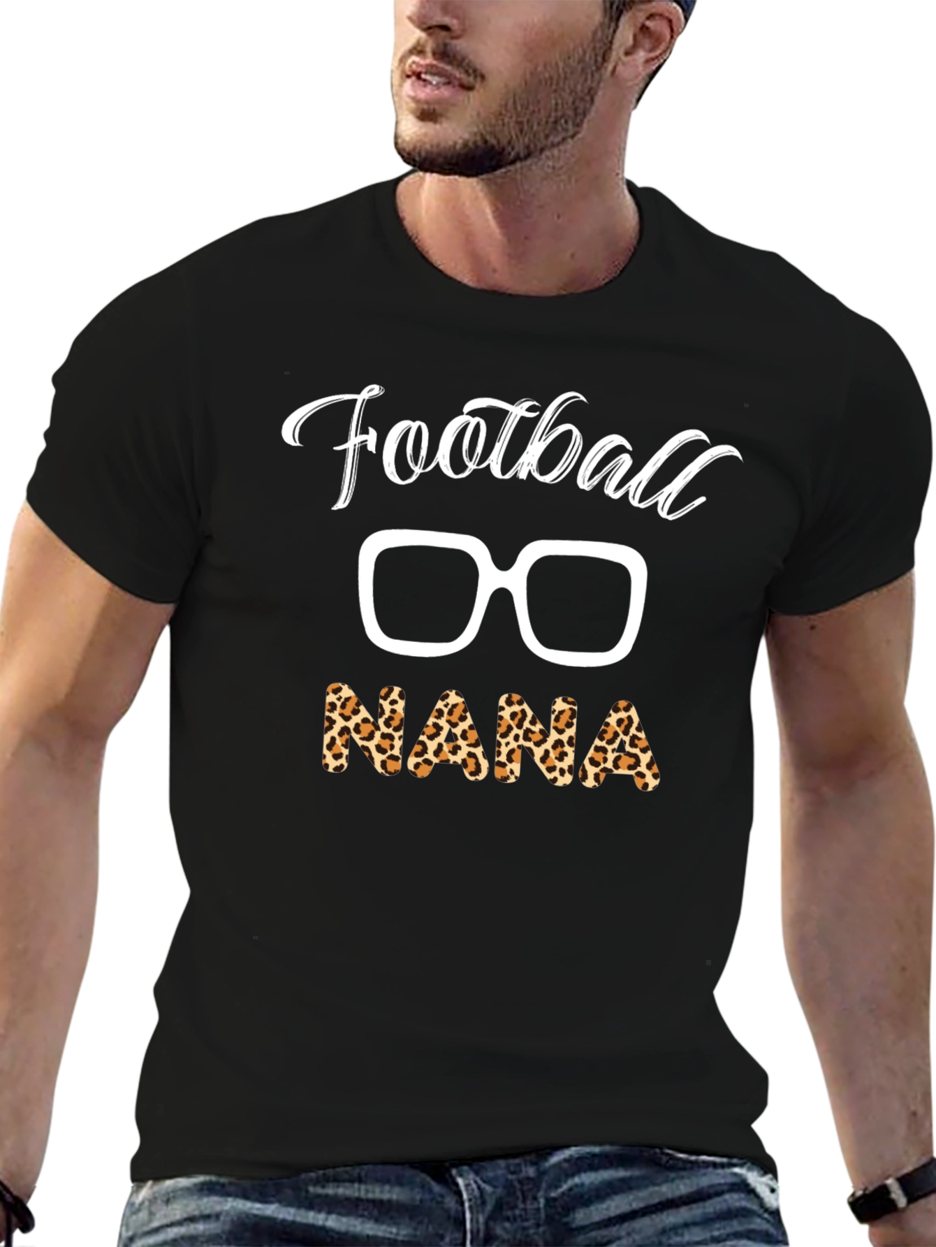 Football Nana Leopard Print T-Shirt
