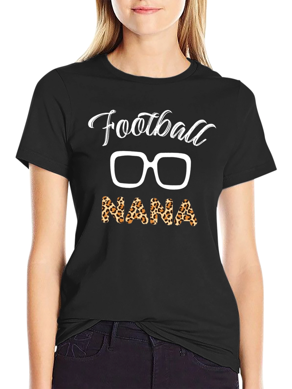 Football Nana Leopard Print T-Shirt
