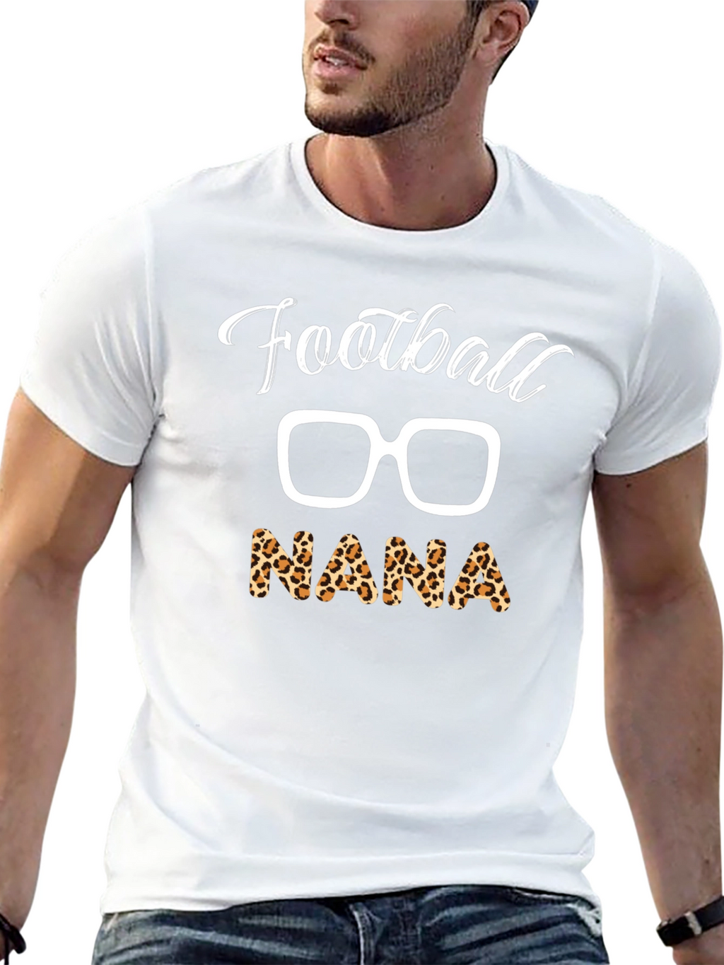Football Nana Leopard Print T-Shirt