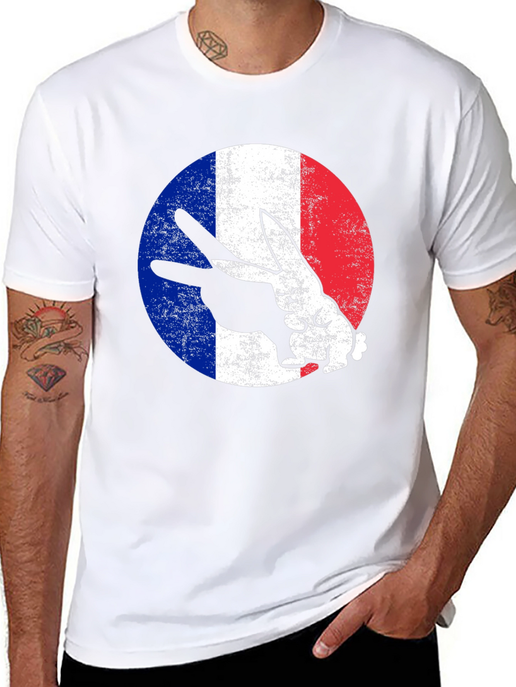 French Rabbit Graphic T-Shirt