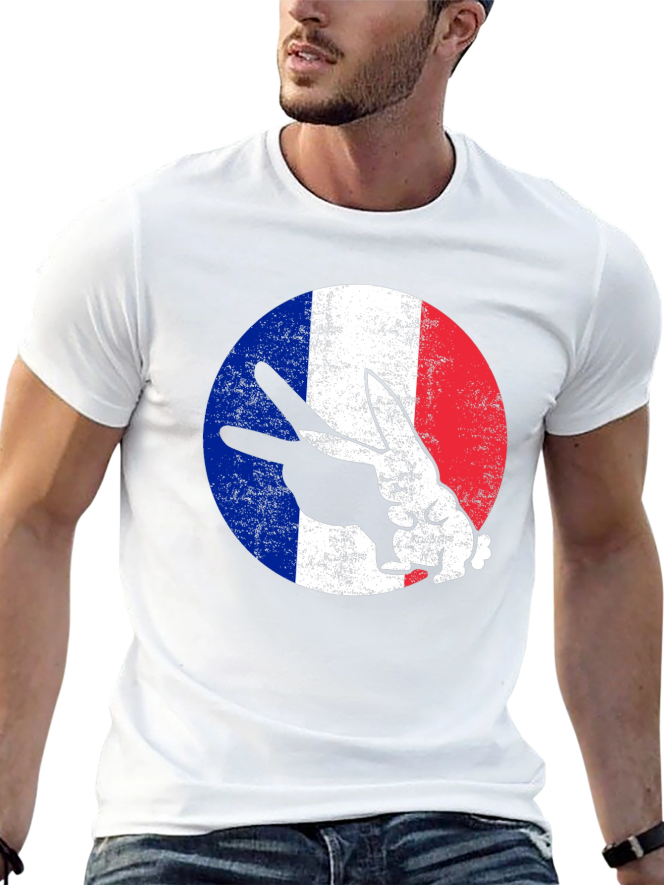 French Rabbit Graphic T-Shirt