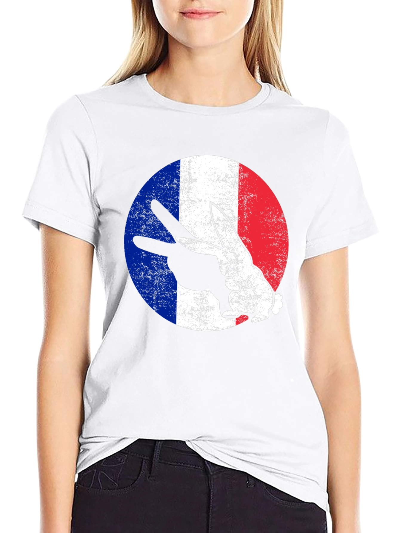 French Rabbit Graphic T-Shirt
