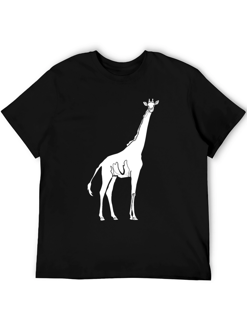 Giraffe Graphic Print Black Tee