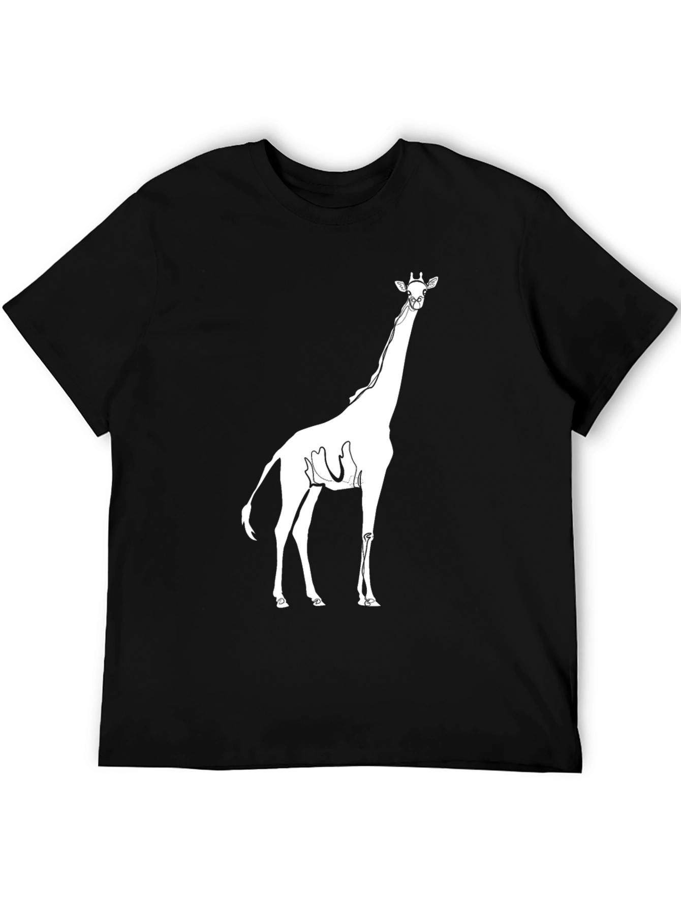 Giraffe Graphic Print Black Tee