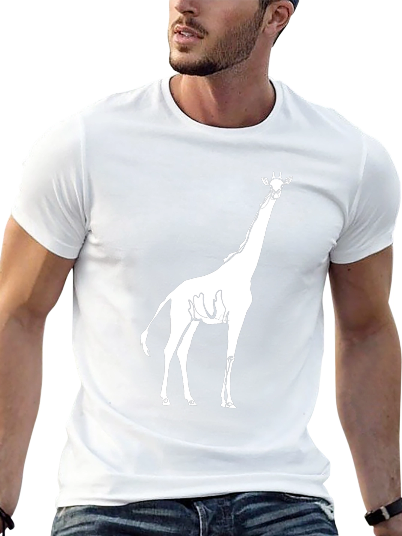 Giraffe Graphic Print Black Tee