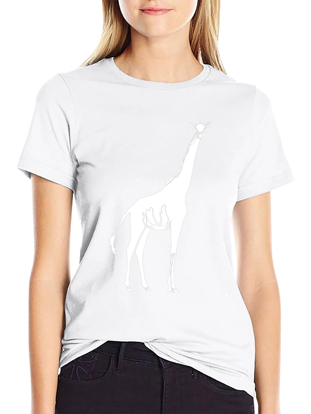 Giraffe Graphic Print Black Tee