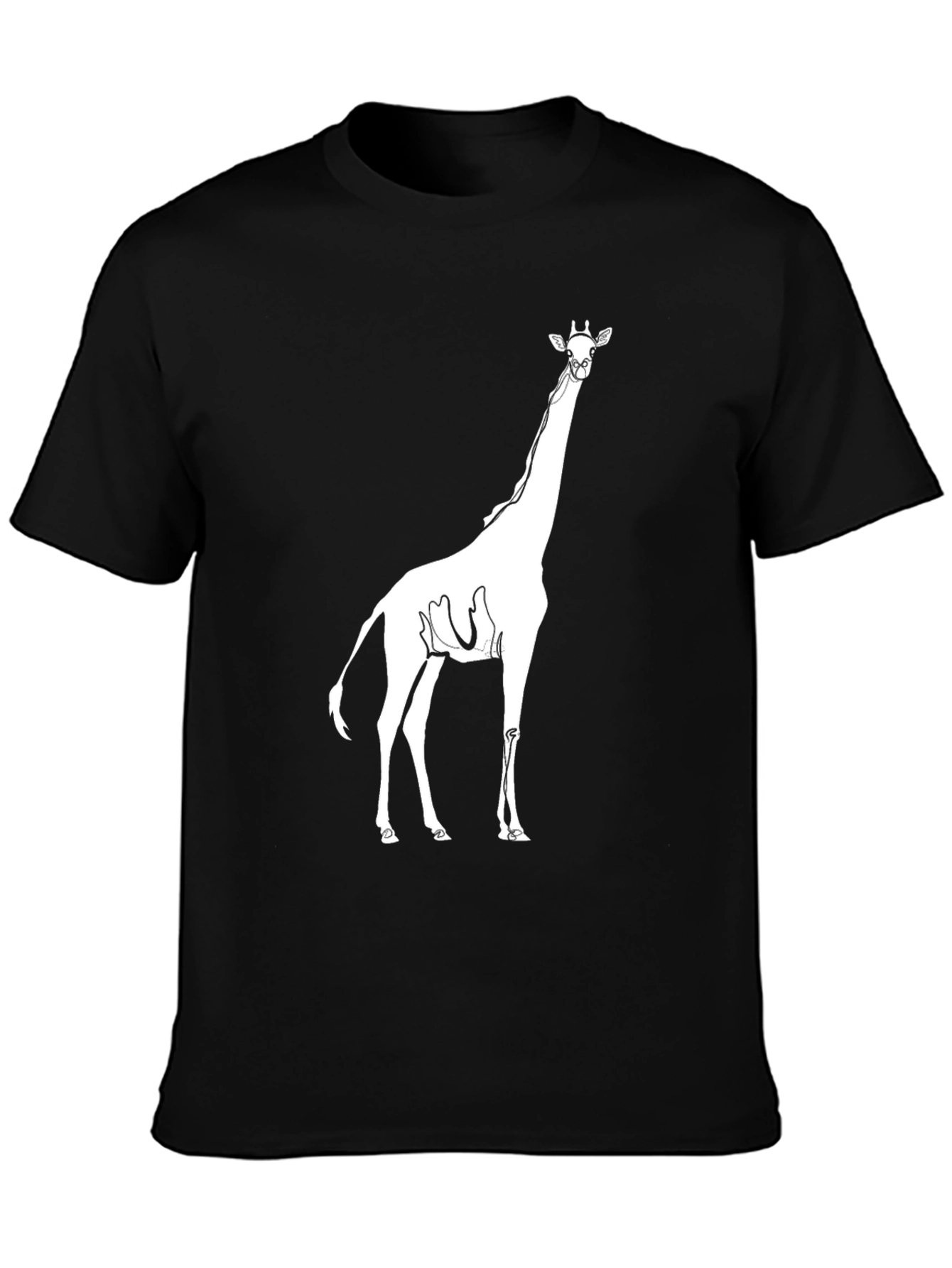 Giraffe Graphic Print Black Tee