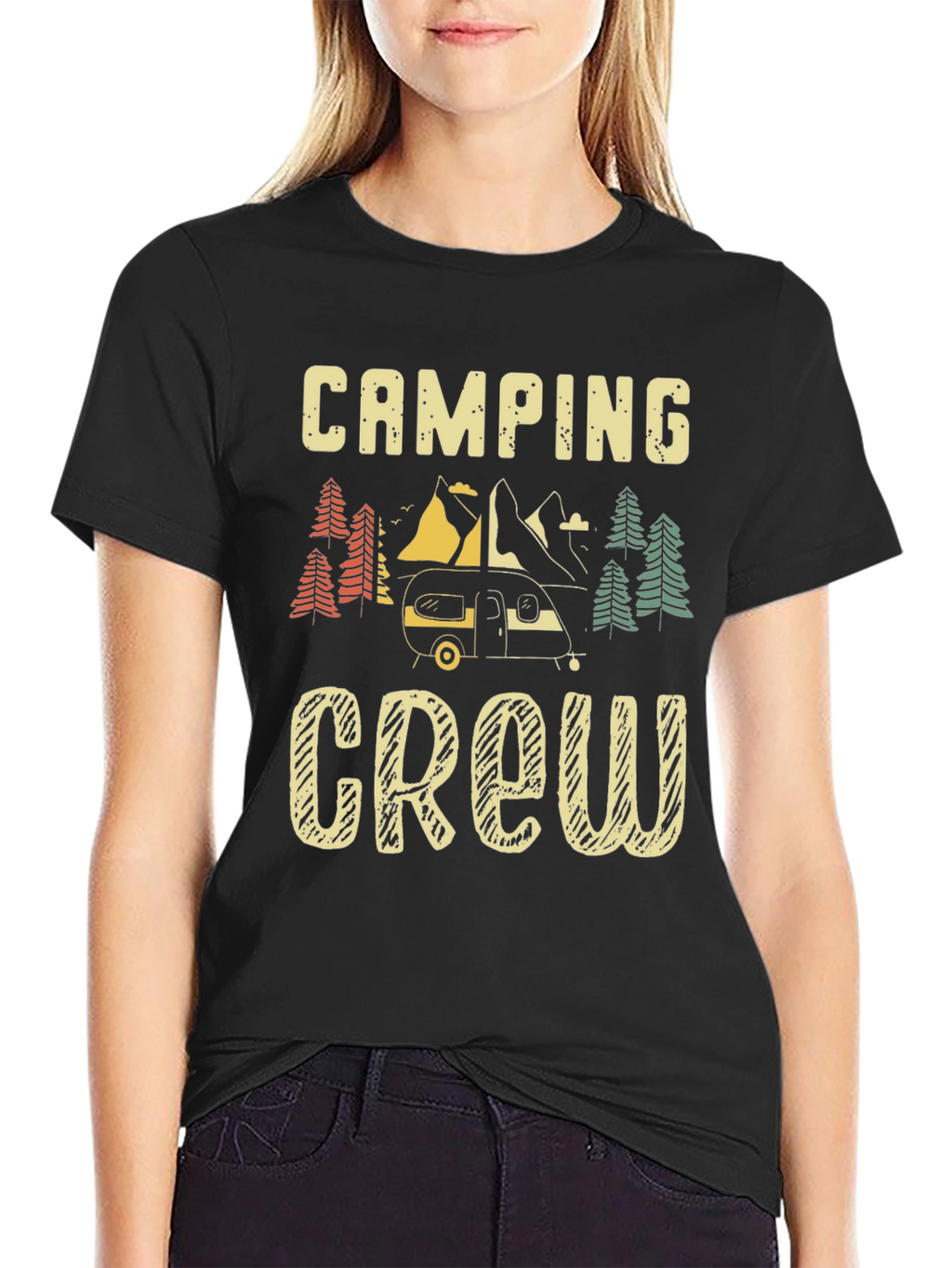 Camping Crew Graphic Tee - Black