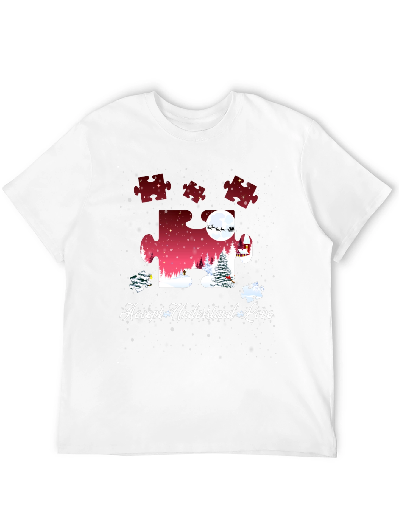 Autism Awareness Puzzle Piece Christmas T-Shirt