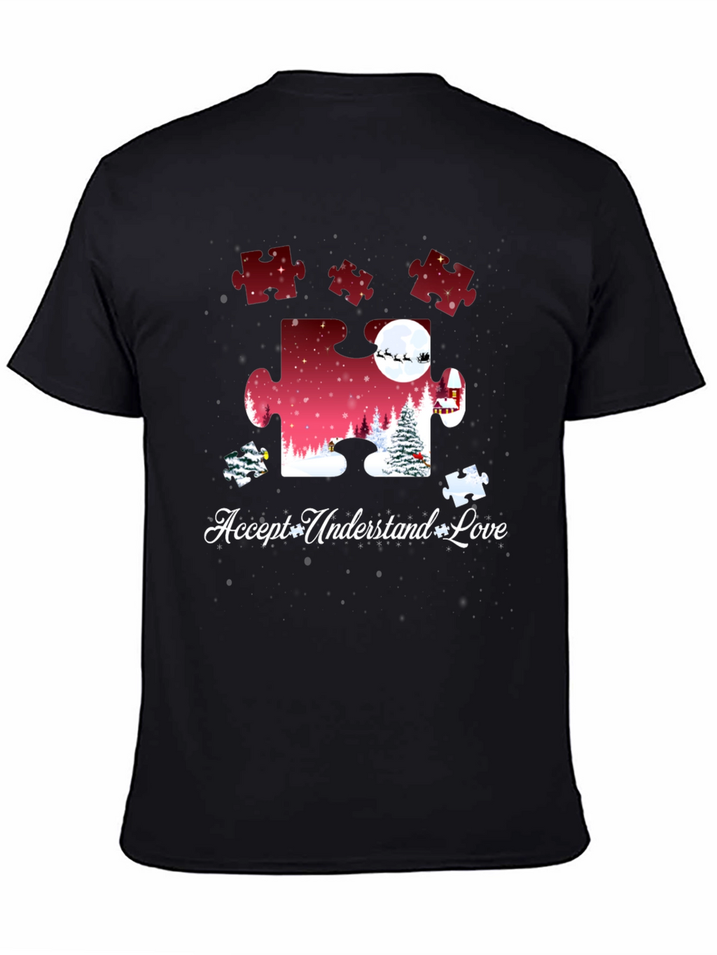 Autism Awareness Puzzle Piece Christmas T-Shirt