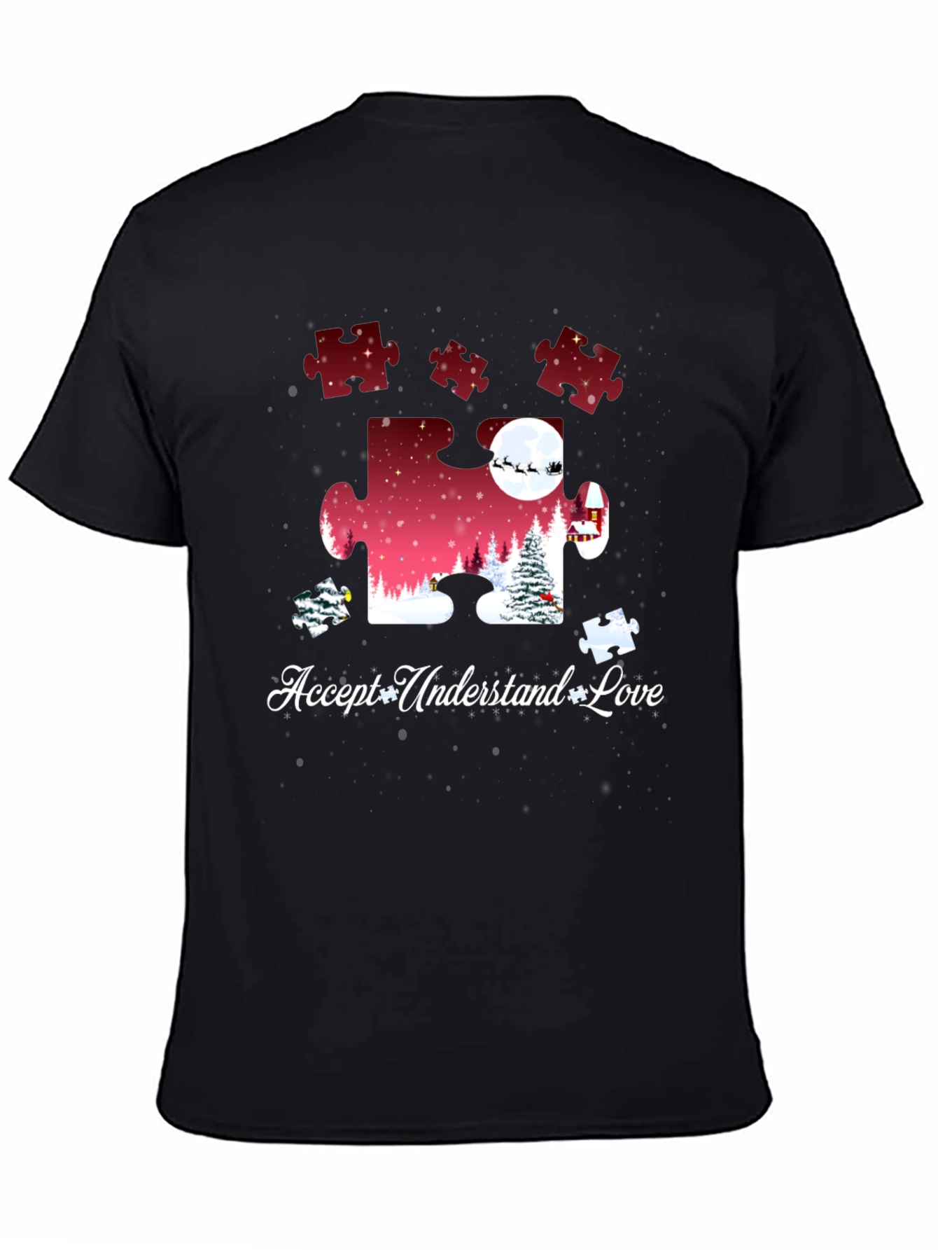 Autism Awareness Puzzle Piece Christmas T-Shirt