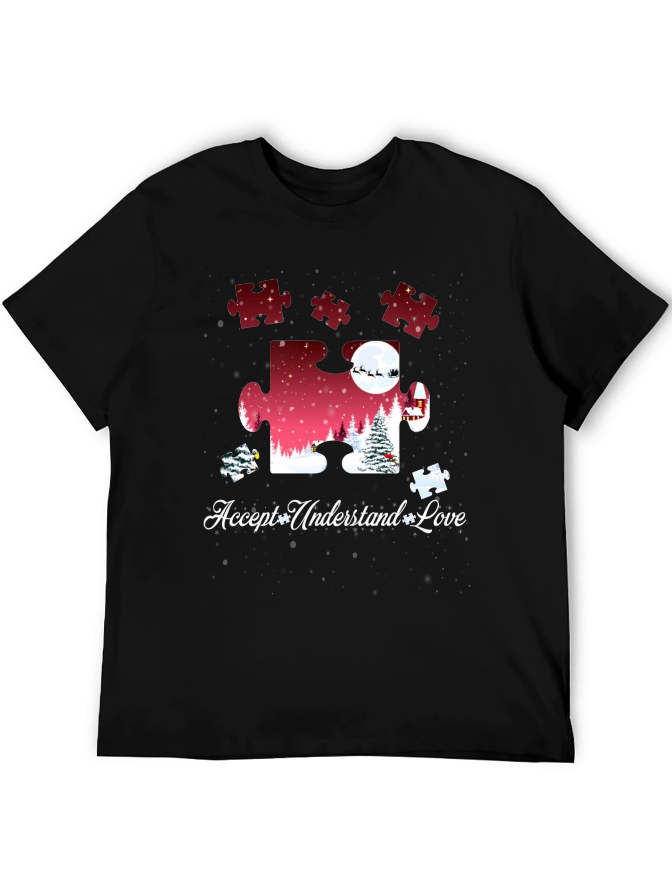 Autism Awareness Puzzle Piece Christmas T-Shirt