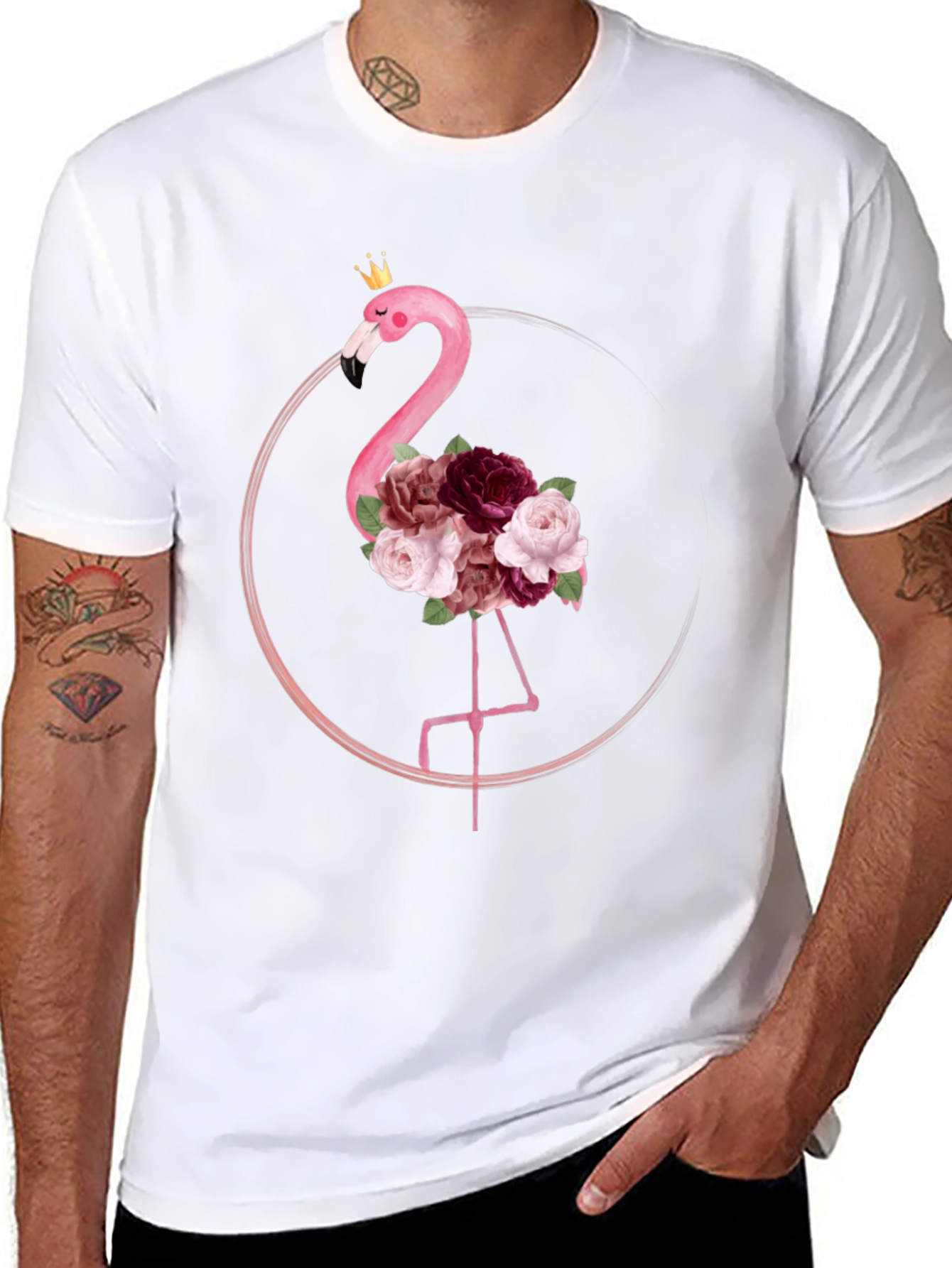 Floral Flamingo Graphic Tee